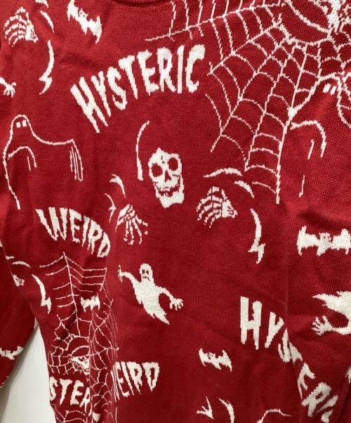 Hysteric Glamour（ヒステリックグラマー）Hysteric Glamour (ヒステリックグラマー) スカルジャガードニット レッド サイズ:Mの古着・服飾アイテム