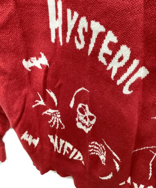 Hysteric Glamour（ヒステリックグラマー）Hysteric Glamour (ヒステリックグラマー) スカルジャガードニット レッド サイズ:Mの古着・服飾アイテム