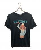 Hysteric Glamour×PLAY BOYヒステリックグラマー×プレイボーイ）の古着「APRIL 1993 COVER Tシャツ（エイプリル 1993 カバー Tシャツ）」｜ブラック