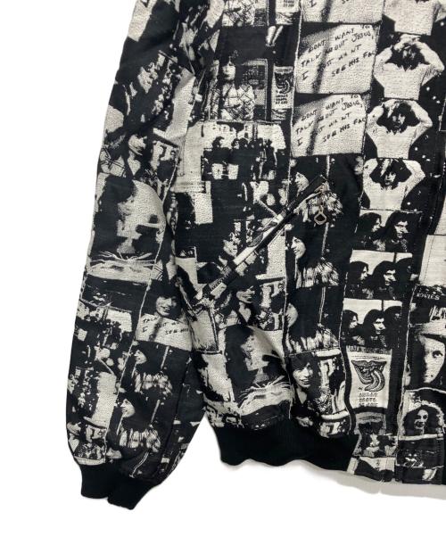 Thee Hysteric XXX（ジィ ヒステリックトリプルエックス）Thee Hysteric XXX (ジィ ヒステリックトリプルエックス) ROLLING STONES (ローリングストーンズ) LADIES&GENTLEMENジャカード ジップアップリブジャケット ブラック×ホワイト サイズ:Sの古着・服飾アイテム