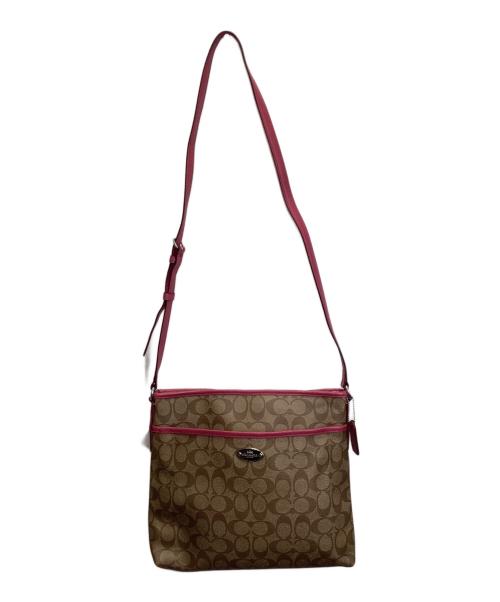 COACH（コーチ）COACH (コーチ) ショルダーバッグ ブラウン×ピンクの古着・服飾アイテム