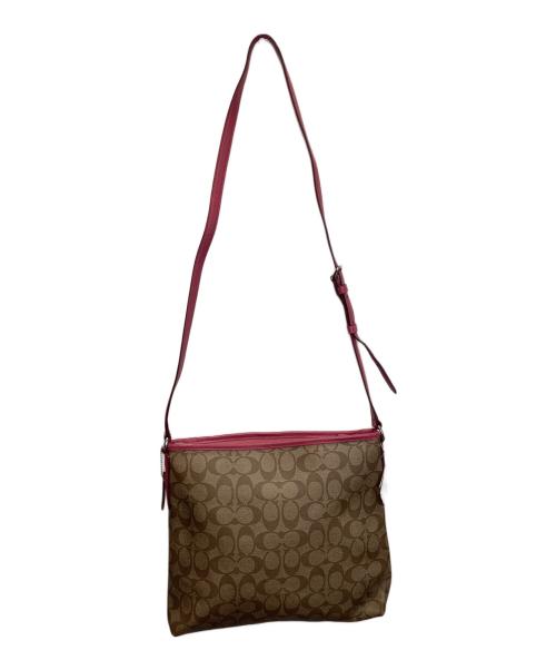COACH（コーチ）COACH (コーチ) ショルダーバッグ ブラウン×ピンクの古着・服飾アイテム