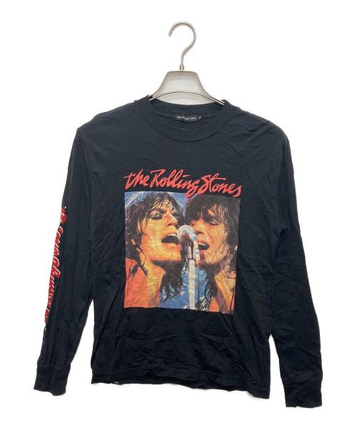 Thee Hysteric XXX（ジィ ヒステリックトリプルエックス）Thee Hysteric XXX (ジィ ヒステリックトリプルエックス) ROLLING STONES (ローリングストーンズ) 70S プリント リブ付Tシャツ ブラック サイズ:XSの古着・服飾アイテム