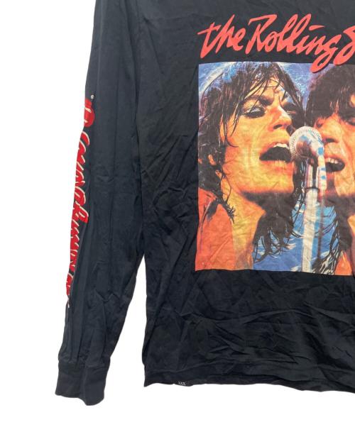 Thee Hysteric XXX（ジィ ヒステリックトリプルエックス）Thee Hysteric XXX (ジィ ヒステリックトリプルエックス) ROLLING STONES (ローリングストーンズ) 70S プリント リブ付Tシャツ ブラック サイズ:XSの古着・服飾アイテム