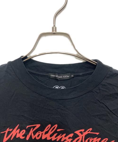 Thee Hysteric XXX（ジィ ヒステリックトリプルエックス）Thee Hysteric XXX (ジィ ヒステリックトリプルエックス) ROLLING STONES (ローリングストーンズ) 70S プリント リブ付Tシャツ ブラック サイズ:XSの古着・服飾アイテム