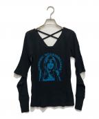 Hysteric Glamourヒステリックグラマー）の古着「ガールプリントリブカットソー」｜ブラック