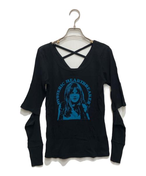 Hysteric Glamour（ヒステリックグラマー）Hysteric Glamour (ヒステリックグラマー) ガールプリントリブカットソー ブラック サイズ:freeの古着・服飾アイテム