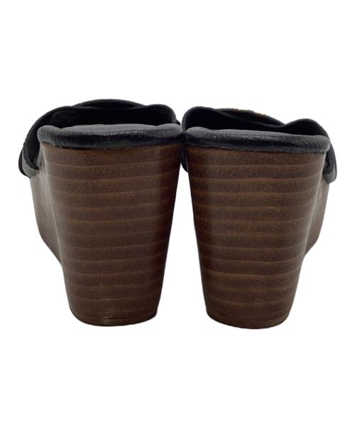 TORY BURCH（トリーバーチ）TORY BURCH (トリーバーチ) ウェッジソールサンダル ブラック サイズ:6の古着・服飾アイテム