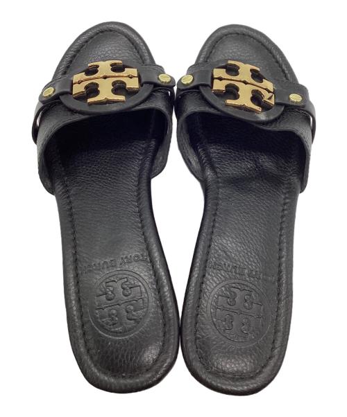 TORY BURCH（トリーバーチ）TORY BURCH (トリーバーチ) ウェッジソールサンダル ブラック サイズ:6の古着・服飾アイテム