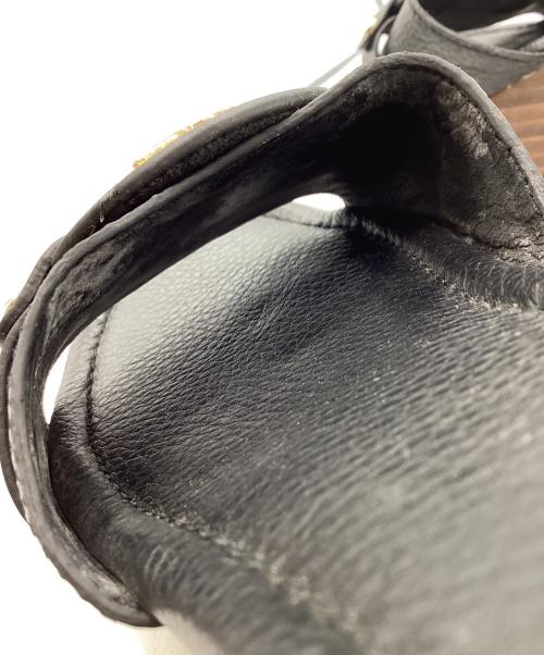 TORY BURCH（トリーバーチ）TORY BURCH (トリーバーチ) ウェッジソールサンダル ブラック サイズ:6の古着・服飾アイテム