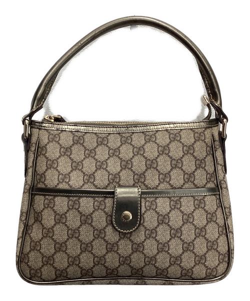 GUCCI（グッチ）GUCCI (グッチ) GGスプリーム ハンドバッグ ベージュ×ゴールドの古着・服飾アイテム