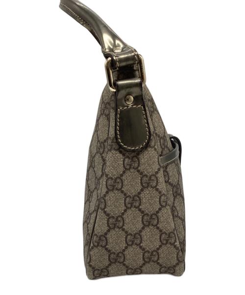 GUCCI（グッチ）GUCCI (グッチ) GGスプリーム ハンドバッグ ベージュ×ゴールドの古着・服飾アイテム