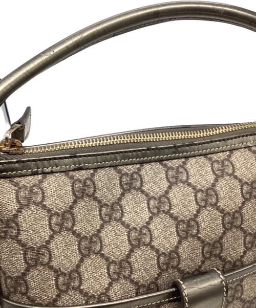 GUCCI（グッチ）GUCCI (グッチ) GGスプリーム ハンドバッグ ベージュ×ゴールドの古着・服飾アイテム