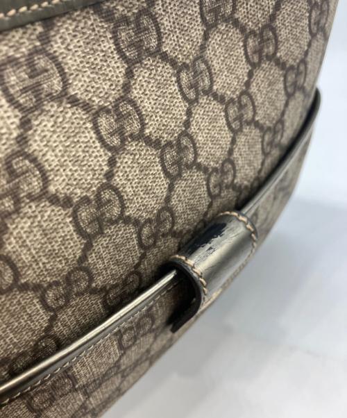 GUCCI（グッチ）GUCCI (グッチ) GGスプリーム ハンドバッグ ベージュ×ゴールドの古着・服飾アイテム