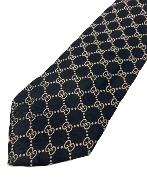 GUCCI（グッチ）GUCCI (グッチ) GG柄ネクタイ ブラック サイズ:表記無しの古着・服飾アイテム