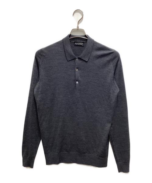 JOHN SMEDLEY（ジョンスメドレー）JOHN SMEDLEY (ジョンスメドレー) メリノウールニットポロシャツ グレー サイズ:Mの古着・服飾アイテム