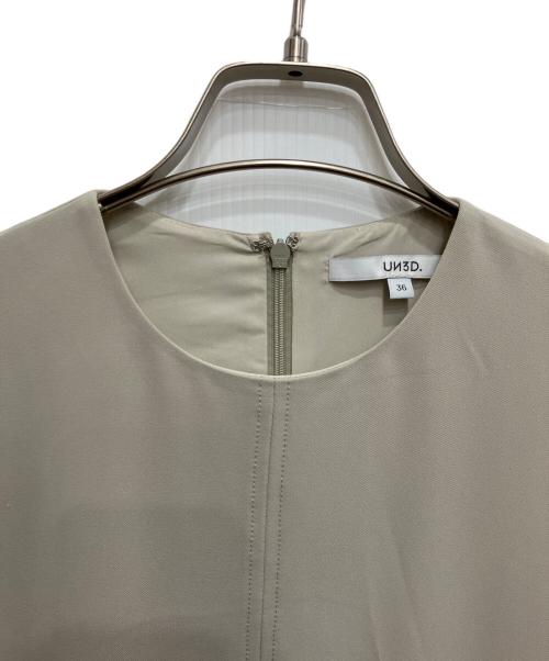 UN3D.（アンスリード）UN3D. (アンスリード) COCOON NO SLEEVE ベージュ×カーキ サイズ:36の古着・服飾アイテム