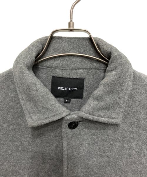 DELICIOUS（デリシャツ）DELICIOUS (デリシャツ) フリースシャツジャケット グレー サイズ:Mの古着・服飾アイテム