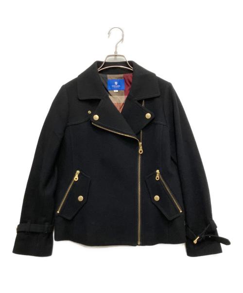 BLUE LABEL CRESTBRIDGE（ブルーレーベルクレストブリッジ）BLUE LABEL CRESTBRIDGE (ブルーレーベルクレストブリッジ) ウールダブルライダースジャケット ブラック サイズ:38の古着・服飾アイテム