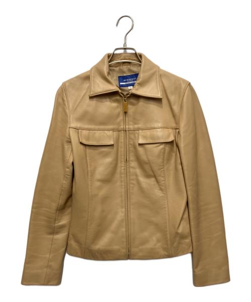 BURBERRY BLUE LABEL（バーバリー ブルー レーベル）BURBERRY BLUE LABEL (バーバリー ブルー レーベル) レザージャケット ベージュ サイズ:38の古着・服飾アイテム