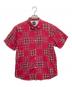 stussy（ステューシー）の古着「半袖パッチワークシャツ」｜レッド