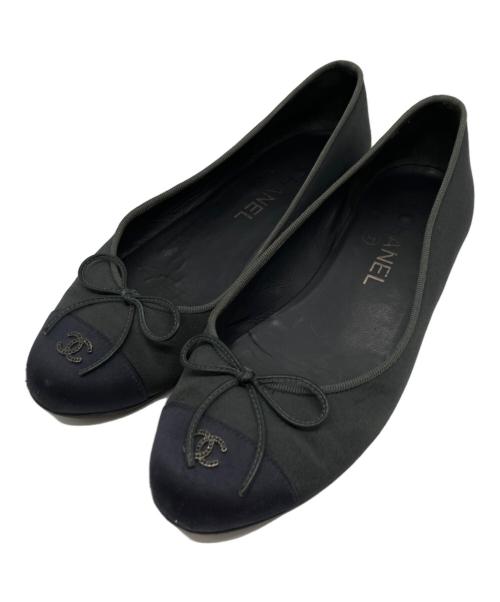 CHANEL（シャネル）CHANEL (シャネル) バレリーナフラットパンプス グレー サイズ:36 1/2の古着・服飾アイテム