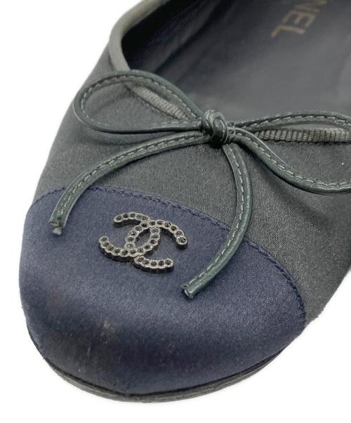 CHANEL（シャネル）CHANEL (シャネル) バレリーナフラットパンプス グレー サイズ:36 1/2の古着・服飾アイテム