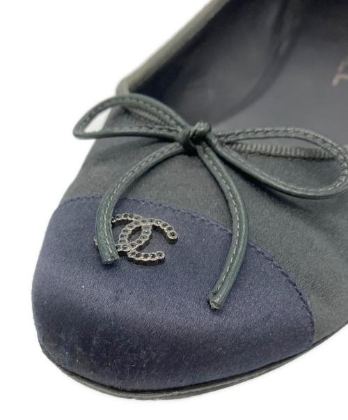CHANEL（シャネル）CHANEL (シャネル) バレリーナフラットパンプス グレー サイズ:36 1/2の古着・服飾アイテム