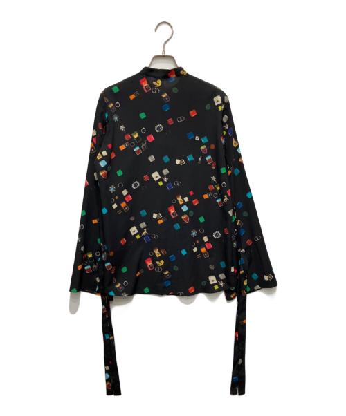 PS Paul Smith（ＰＳポールスミス）PS Paul Smith (ＰＳポールスミス) 総柄ブラウス ブラック サイズ:40の古着・服飾アイテム