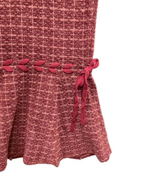 Resexxy（リゼクシー）Resexxy (リゼクシー) シアードッキングツイードニットワンピース レッド サイズ:FREEの古着・服飾アイテム