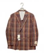 BEAMS PLUSビームスプラス）の古着「チェックダブルジャケット」｜ブラウン