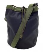 BRIEFINGブリーフィング）の古着「DUAL DRAWSTRING SHOULDERバッグ」｜グリーン×ネイビー