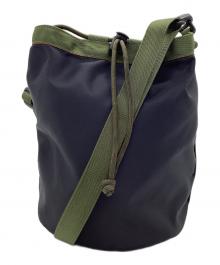BRIEFING（ブリーフィング）の古着「DUAL DRAWSTRING SHOULDERバッグ」｜グリーン×ネイビー