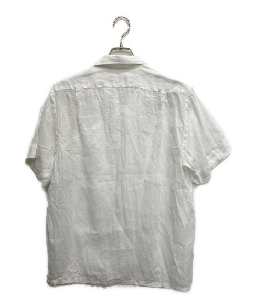 POLO RALPH LAUREN（ポロ・ラルフローレン）POLO RALPH LAUREN (ポロ・ラルフローレン) 半袖リネンオープンカラーシャツ ホワイト サイズ:Mの古着・服飾アイテム