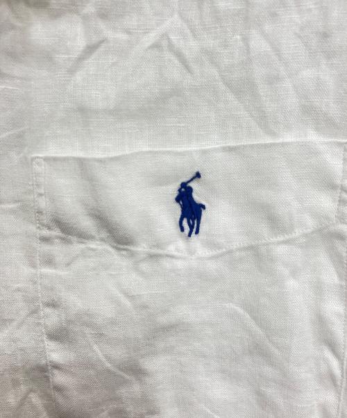 POLO RALPH LAUREN（ポロ・ラルフローレン）POLO RALPH LAUREN (ポロ・ラルフローレン) 半袖リネンオープンカラーシャツ ホワイト サイズ:Mの古着・服飾アイテム