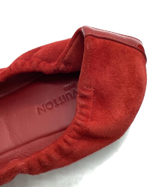 LOUIS VUITTON（ルイ ヴィトン）LOUIS VUITTON (ルイ ヴィトン) スウェードバレエパンプス レッド サイズ:35の古着・服飾アイテム