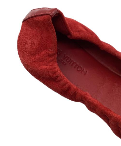 LOUIS VUITTON（ルイ ヴィトン）LOUIS VUITTON (ルイ ヴィトン) スウェードバレエパンプス レッド サイズ:35の古着・服飾アイテム