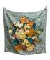 GUCCI (グッチ) 花柄シルクスカーフ ブルー：8000円