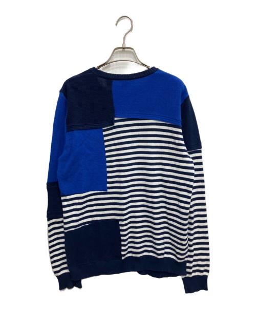 MIHARA YASUHIRO（ミハラヤスヒロ）MIHARA YASUHIRO (ミハラヤスヒロ) ドッキングニット ブルー サイズ:44の古着・服飾アイテム