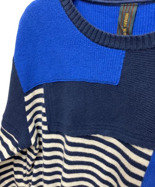 MIHARA YASUHIRO（ミハラヤスヒロ）MIHARA YASUHIRO (ミハラヤスヒロ) ドッキングニット ブルー サイズ:44の古着・服飾アイテム