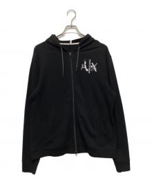 ARMANI EXCHANGE（アルマーニ エクスチェンジ）の古着「ジップパーカー」｜ブラック