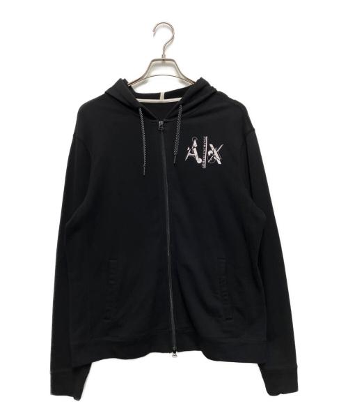 ARMANI EXCHANGE（アルマーニ エクスチェンジ）ARMANI EXCHANGE (アルマーニ エクスチェンジ) ジップパーカー ブラック サイズ:Lの古着・服飾アイテム
