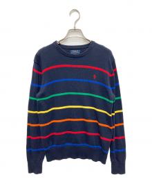 POLO RALPH LAUREN（ポロ・ラルフローレン）の古着「ボーダーニット」｜ネイビー