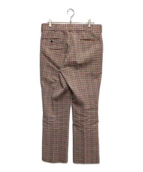 FARAH（ファーラー）FARAH (ファーラー) ヴィンテージチェックフレアパンツ オレンジ×ブラウン サイズ:不明の古着・服飾アイテム