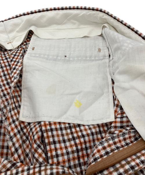 FARAH（ファーラー）FARAH (ファーラー) ヴィンテージチェックフレアパンツ オレンジ×ブラウン サイズ:不明の古着・服飾アイテム