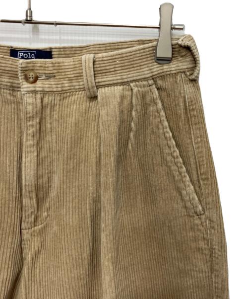 POLO RALPH LAUREN（ポロ・ラルフローレン）POLO RALPH LAUREN (ポロ・ラルフローレン) 2タックコーデュロイパンツ ベージュ サイズ:76cm (W30)の古着・服飾アイテム
