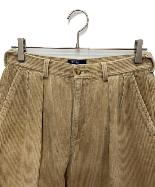 POLO RALPH LAUREN（ポロ・ラルフローレン）POLO RALPH LAUREN (ポロ・ラルフローレン) 2タックコーデュロイパンツ ベージュ サイズ:76cm (W30)の古着・服飾アイテム