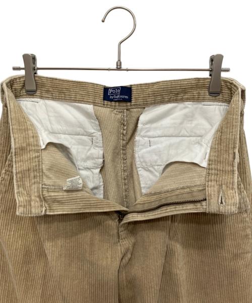 POLO RALPH LAUREN（ポロ・ラルフローレン）POLO RALPH LAUREN (ポロ・ラルフローレン) 2タックコーデュロイパンツ ベージュ サイズ:76cm (W30)の古着・服飾アイテム