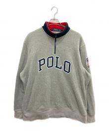 POLO RALPH LAUREN（ポロ・ラルフローレン）の古着「フリースハーフジップスウェット」｜グレー