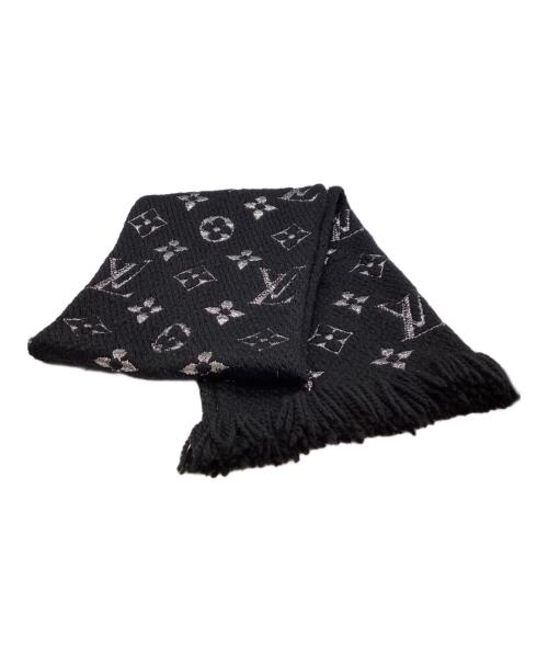 LOUIS VUITTON（ルイ ヴィトン）LOUIS VUITTON (ルイ ヴィトン) エシャルプ ロゴマニア シャイン マフラー ブラックの古着・服飾アイテム